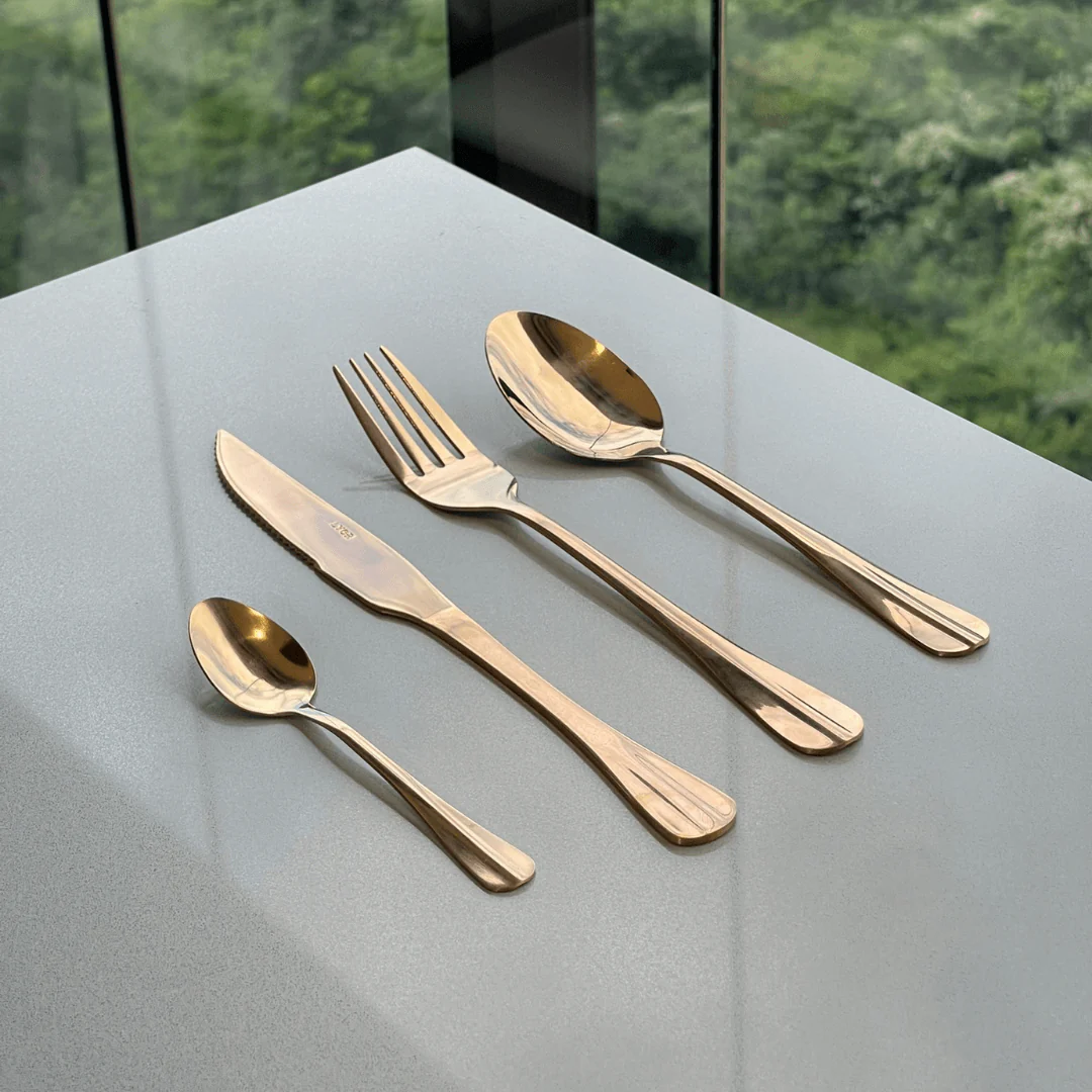 Faqueiro 24 Peças de Aço Inox Positano Rose Gold - Image 3