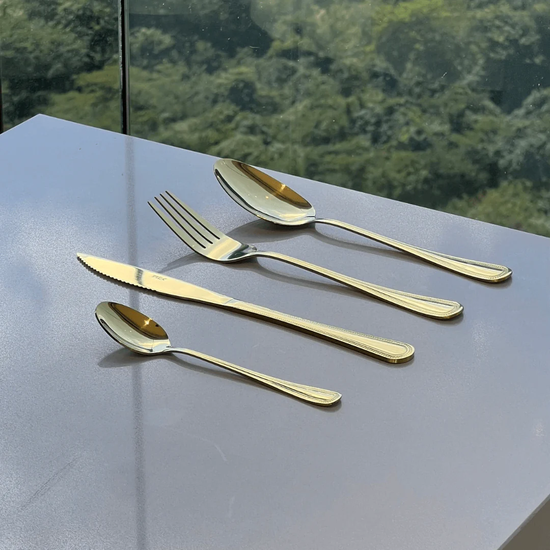 Faqueiro 24 Peças Sicilia em Aço Inox Dourado - Image 2