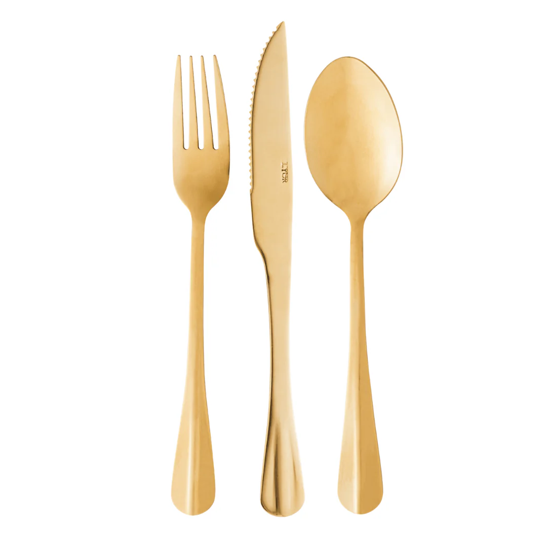 Faqueiro 6 Peças Positano Aço Inox Dourado