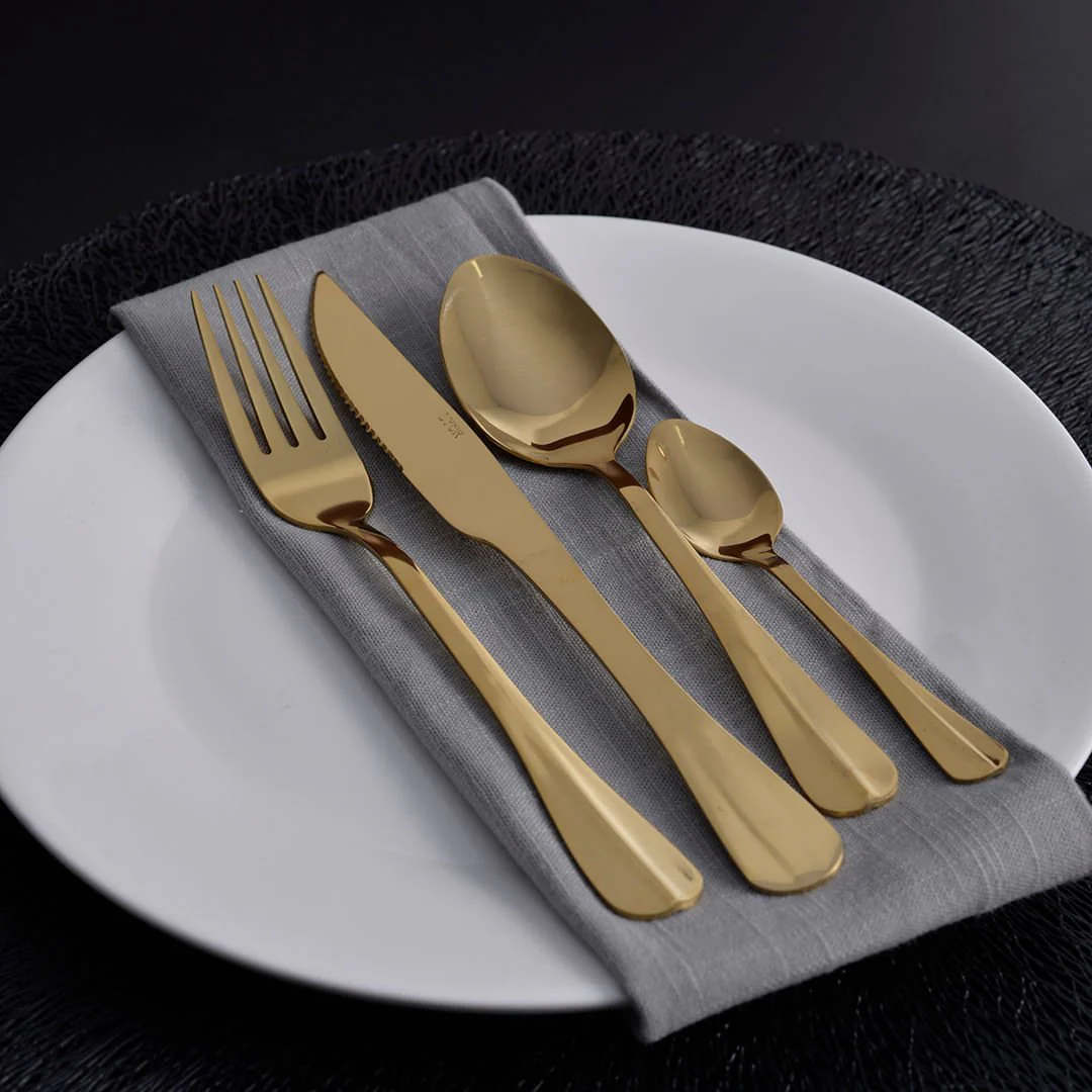 Faqueiro Dourado Aço Inox 24 Peças - Image 15
