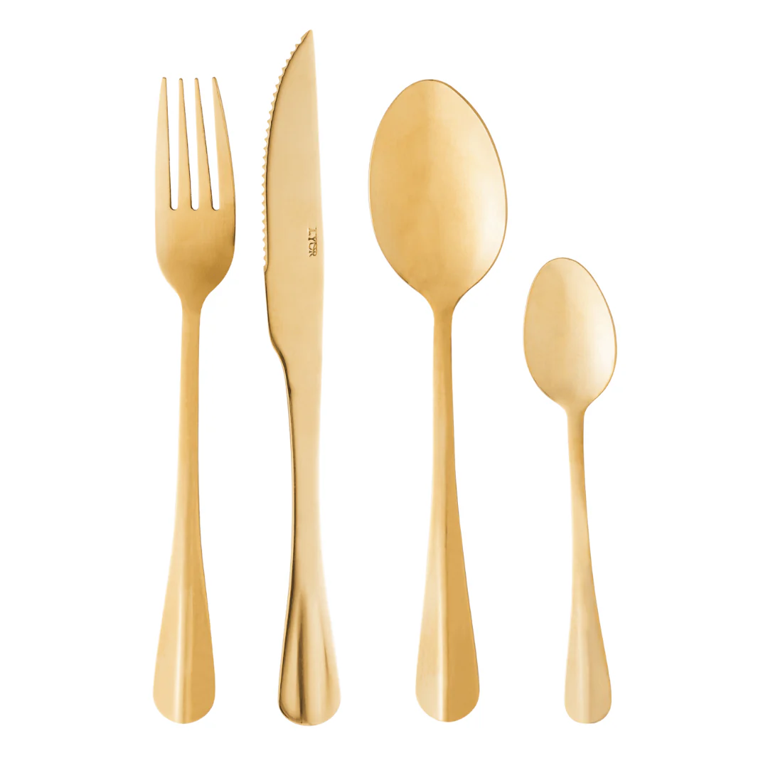 Faqueiro Dourado Aço Inox 24 Peças - Image 17