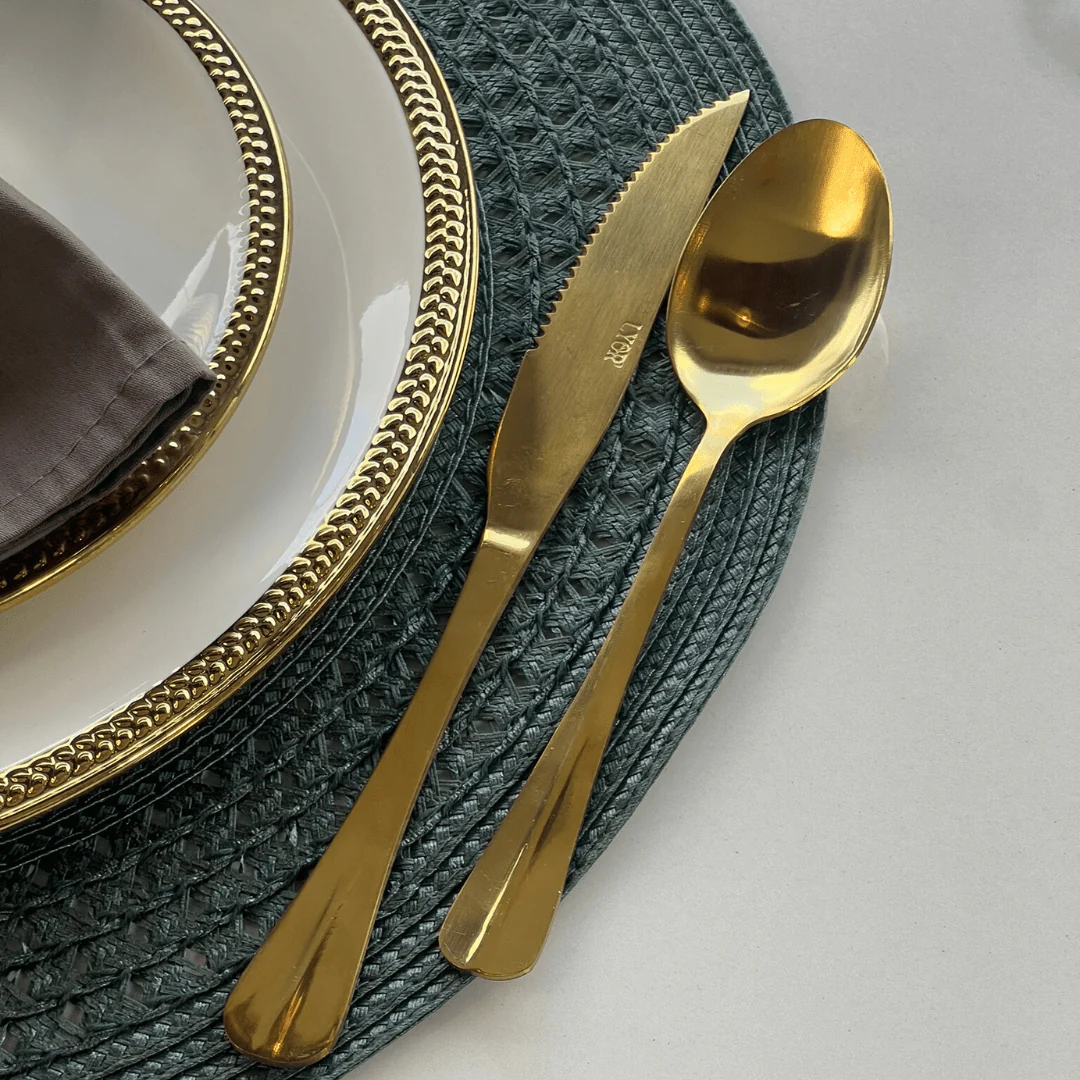 Faqueiro Dourado Aço Inox 24 Peças - Image 8