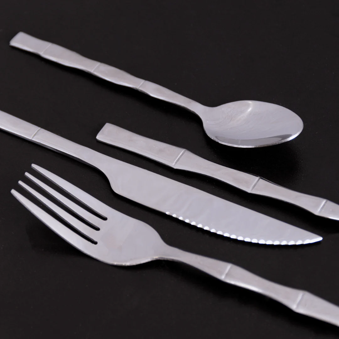 Faqueiro Elegant Estilo Bambu em Aço Inox 16 Peças - Image 2