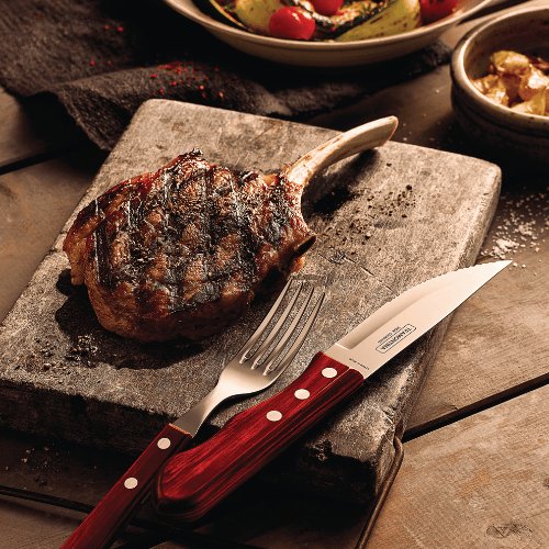 Faqueiro para Churrasco Jumbo em Aço Inox com Cabo Vermelho Polywood 12 Peças Tramontina - Image 4