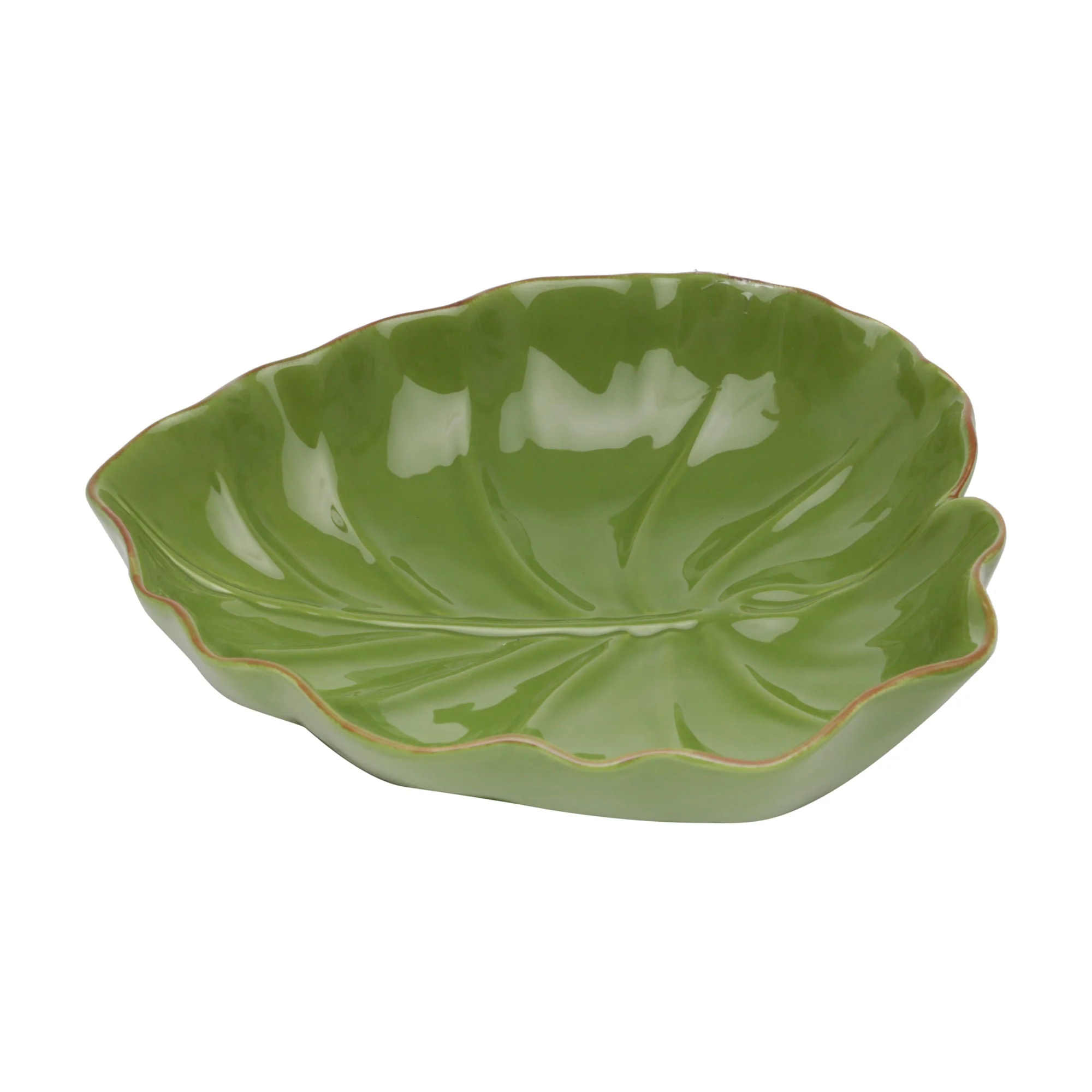 Folha Decorativa Banana Leaf em Cerâmica Verde 23,5cm