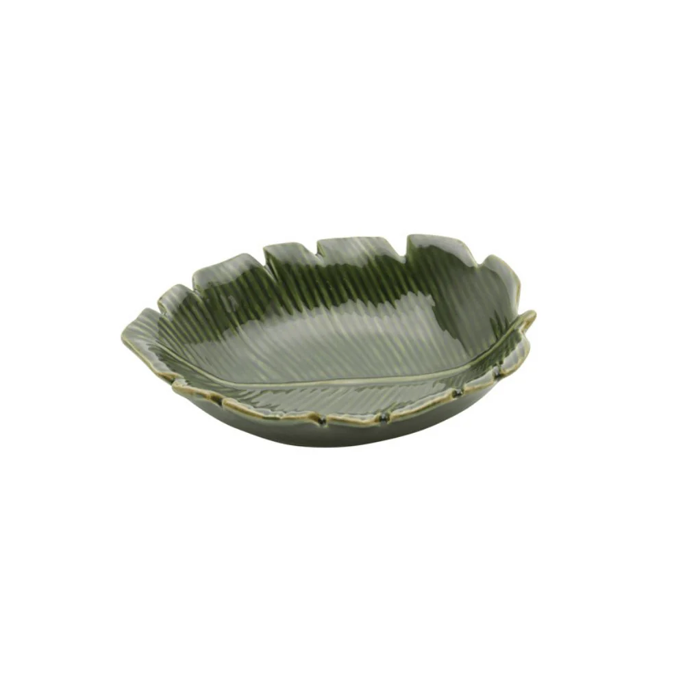 Folha Decorativa De Cerâmica Banana Leaf Verde 16 cm - Image 2
