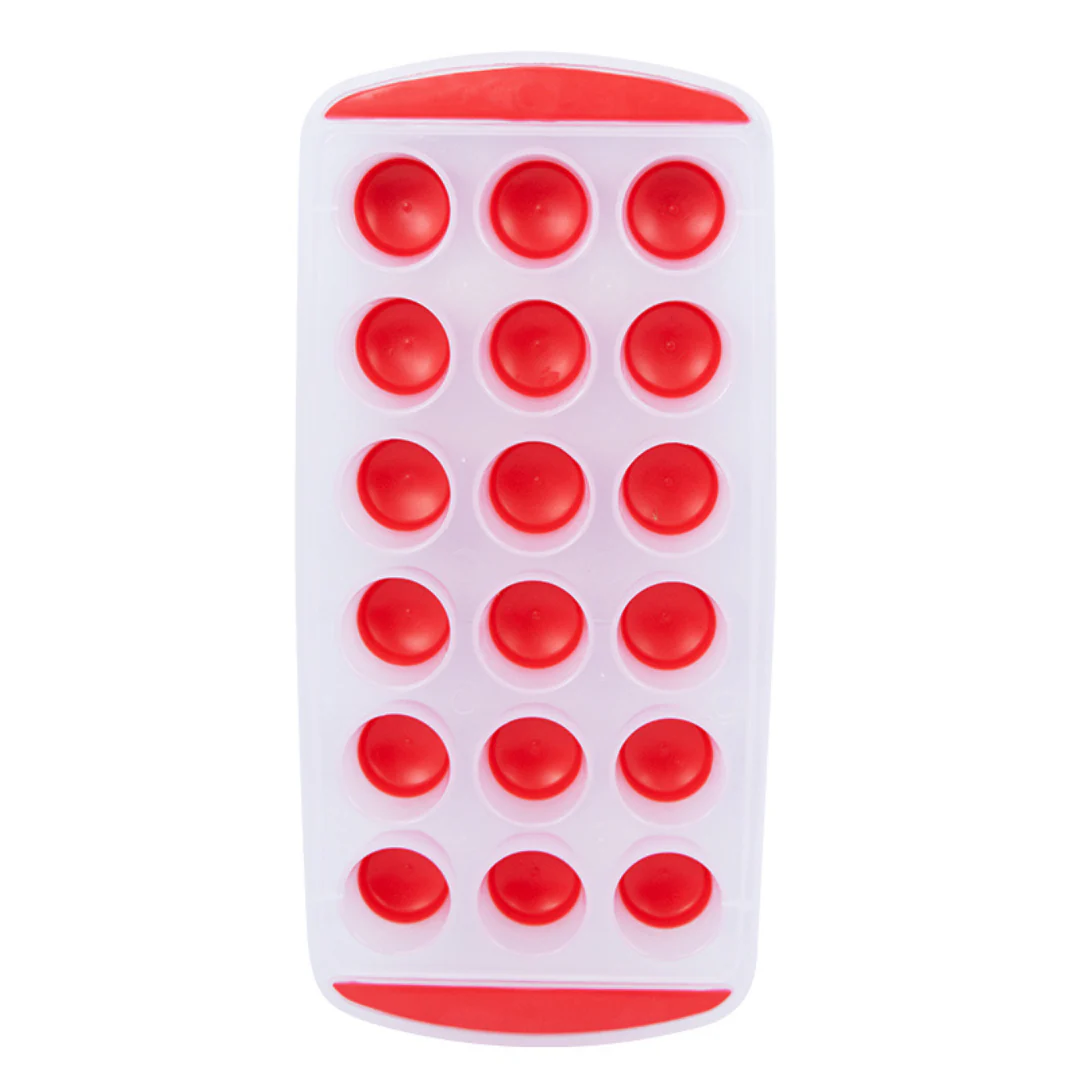Forma para 18 Cubos de Gelo Redondo Vermelho