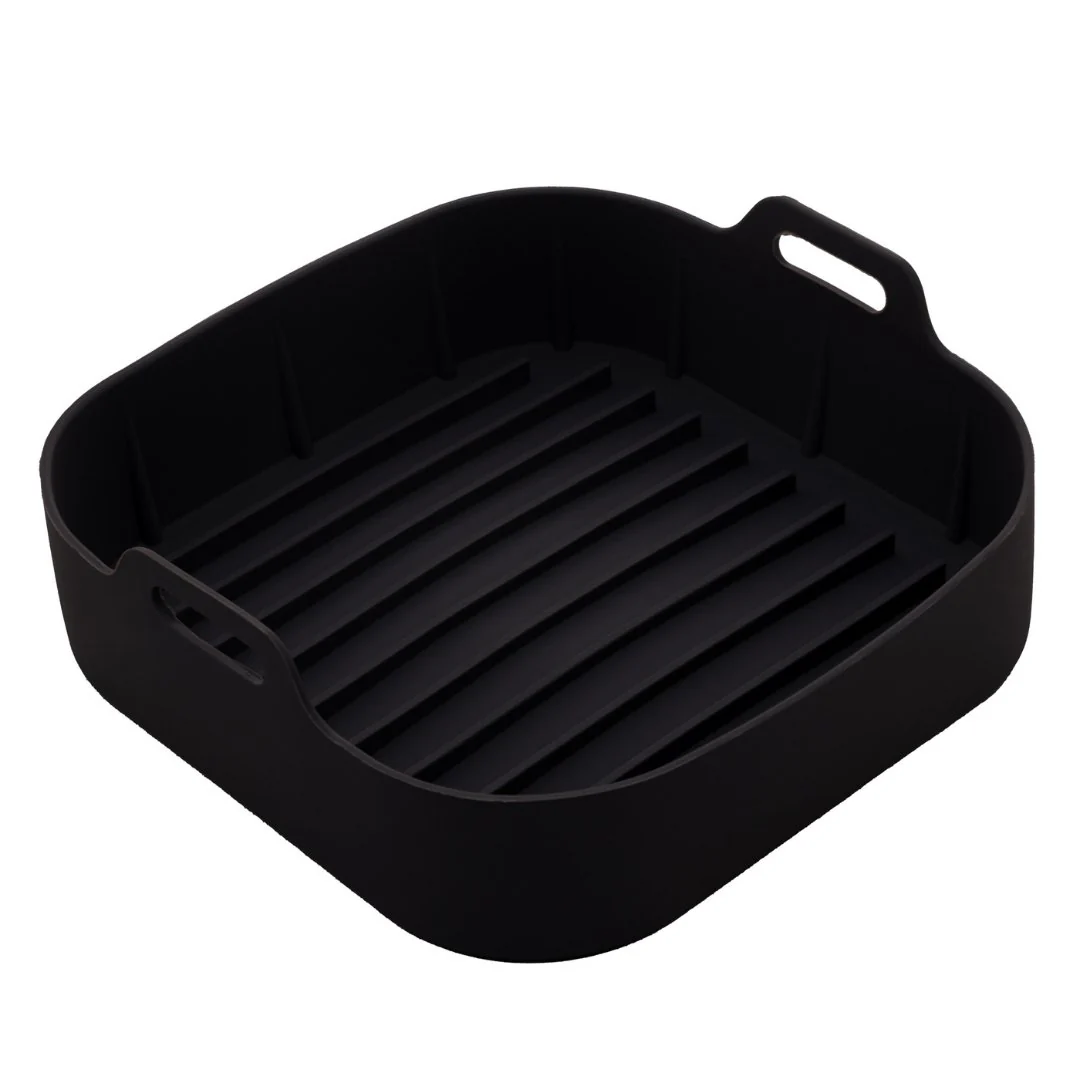 Forma Quadrada de Silicone para Air Fryer Preta 16cm - Image 3