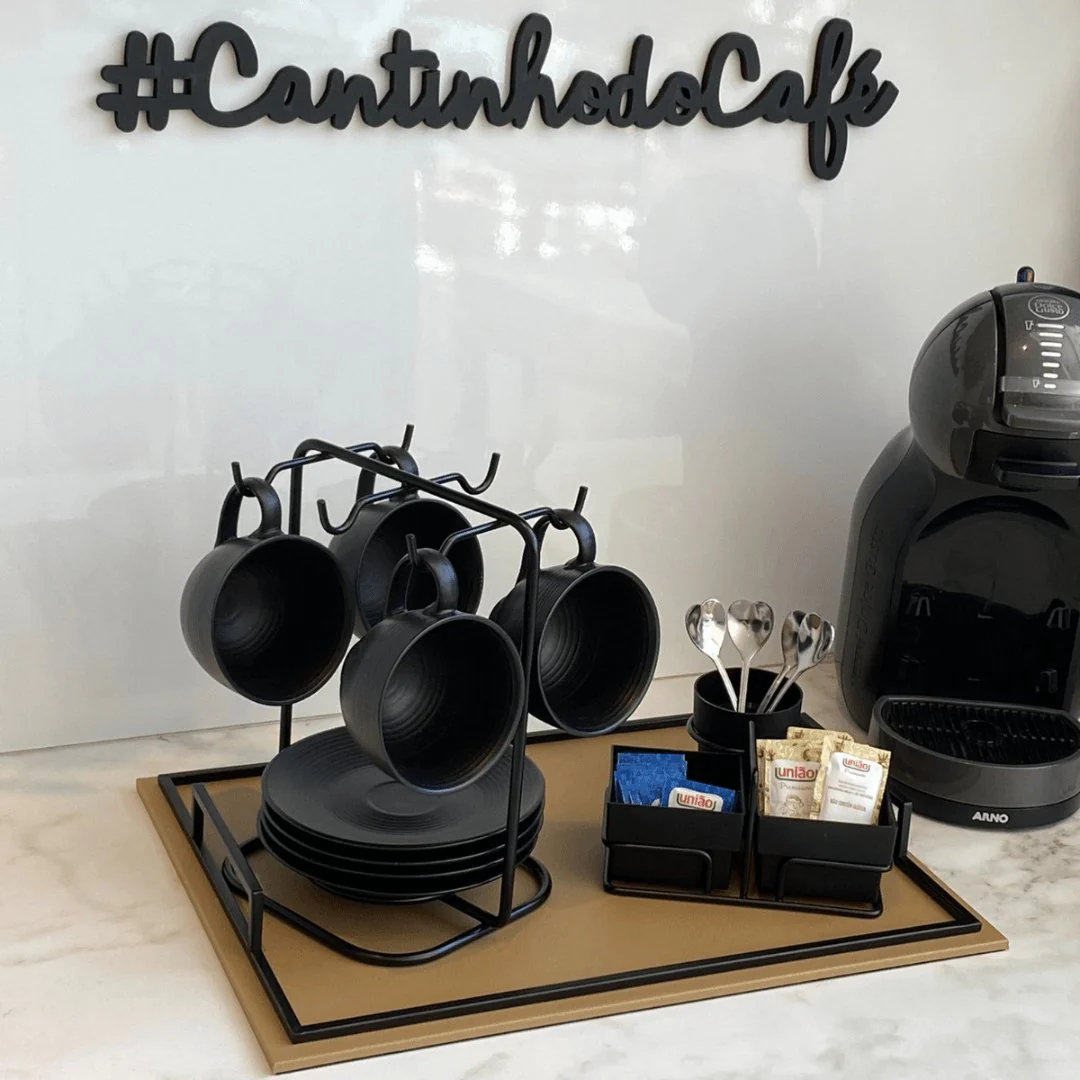 Frase Decorativa #CantinhodoCafe Mdf Preto - Image 3