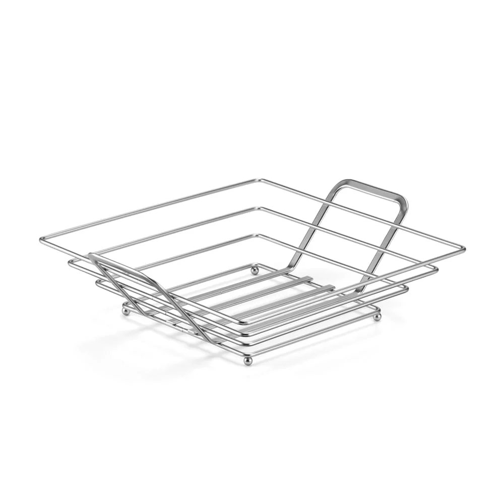 Fruteira de Mesa Quadrada Cromado Fosco - Image 2