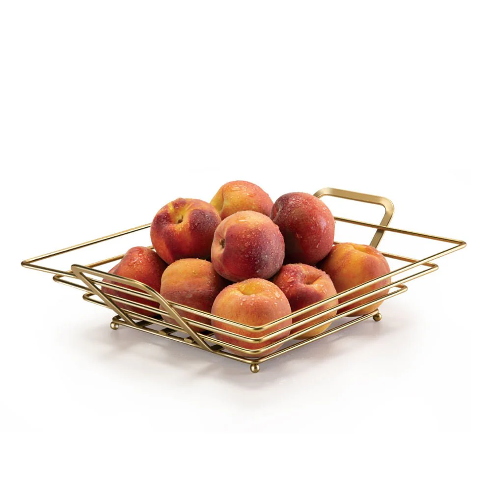 Fruteira de Mesa Quadrada Dourada - Image 2