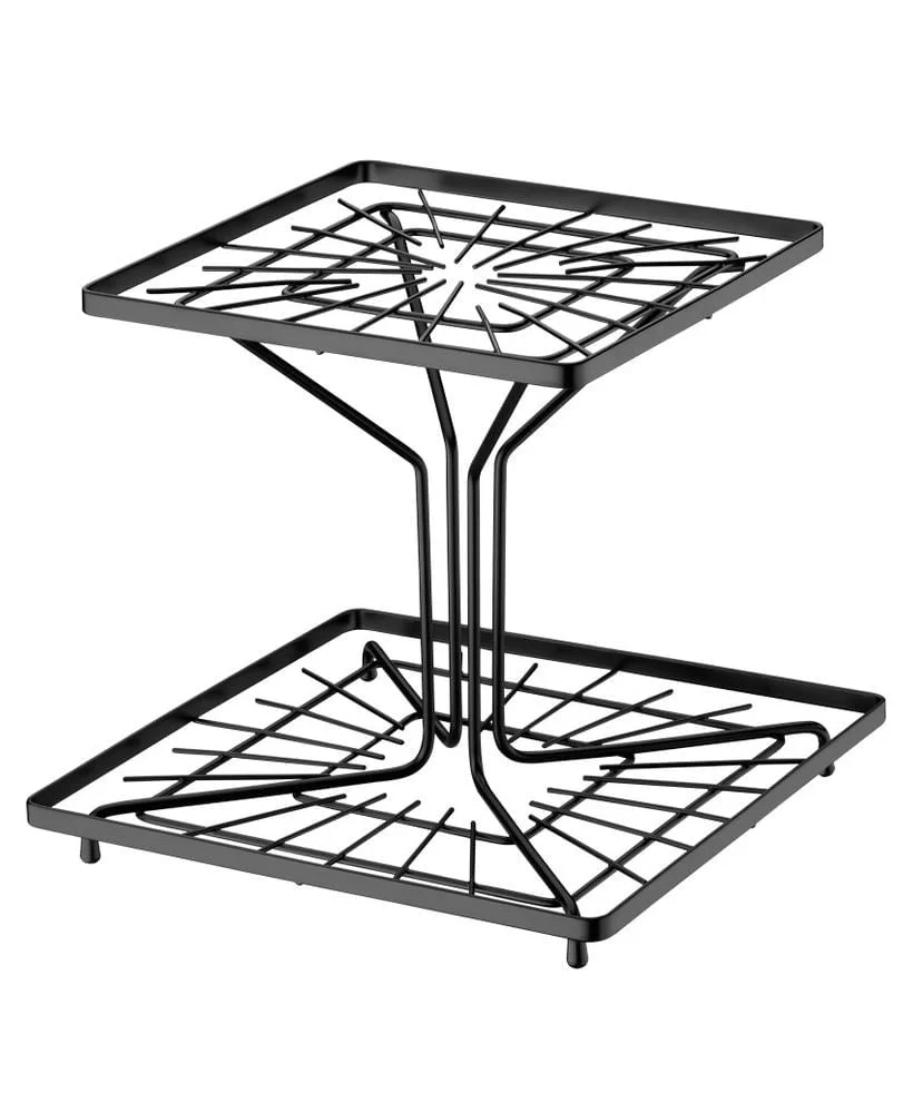 Fruteira Dupla Quadrada Preto Fosco 31 x 31 x A28,5cm - Image 2