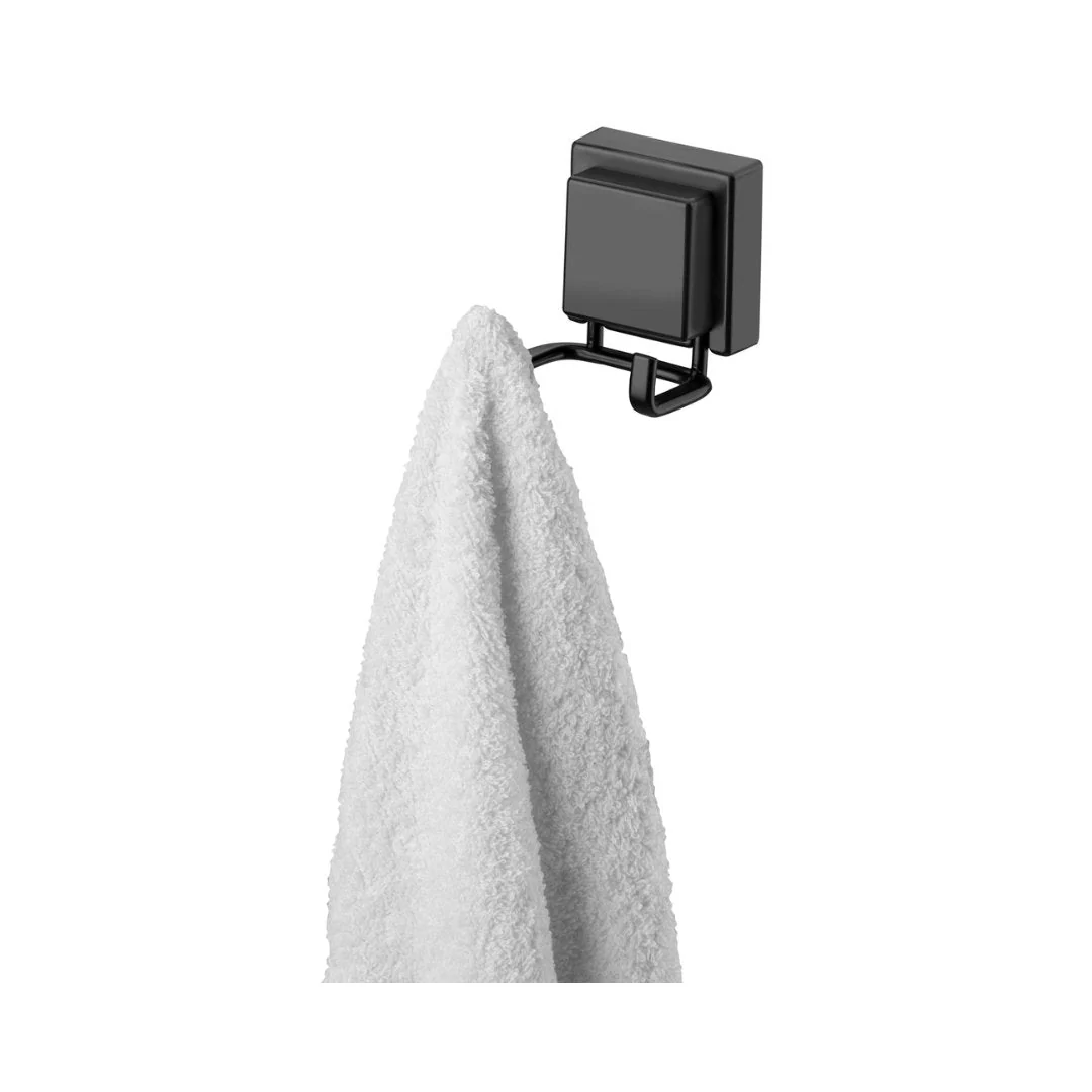 Gancho Duplo de Parede Ventosa Preto Fosco Suporta 3KG - Image 4