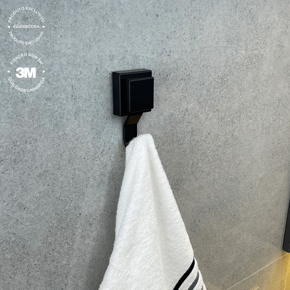 Gancho Multiuso com Fixação 3M Preto Fosco - Image 2