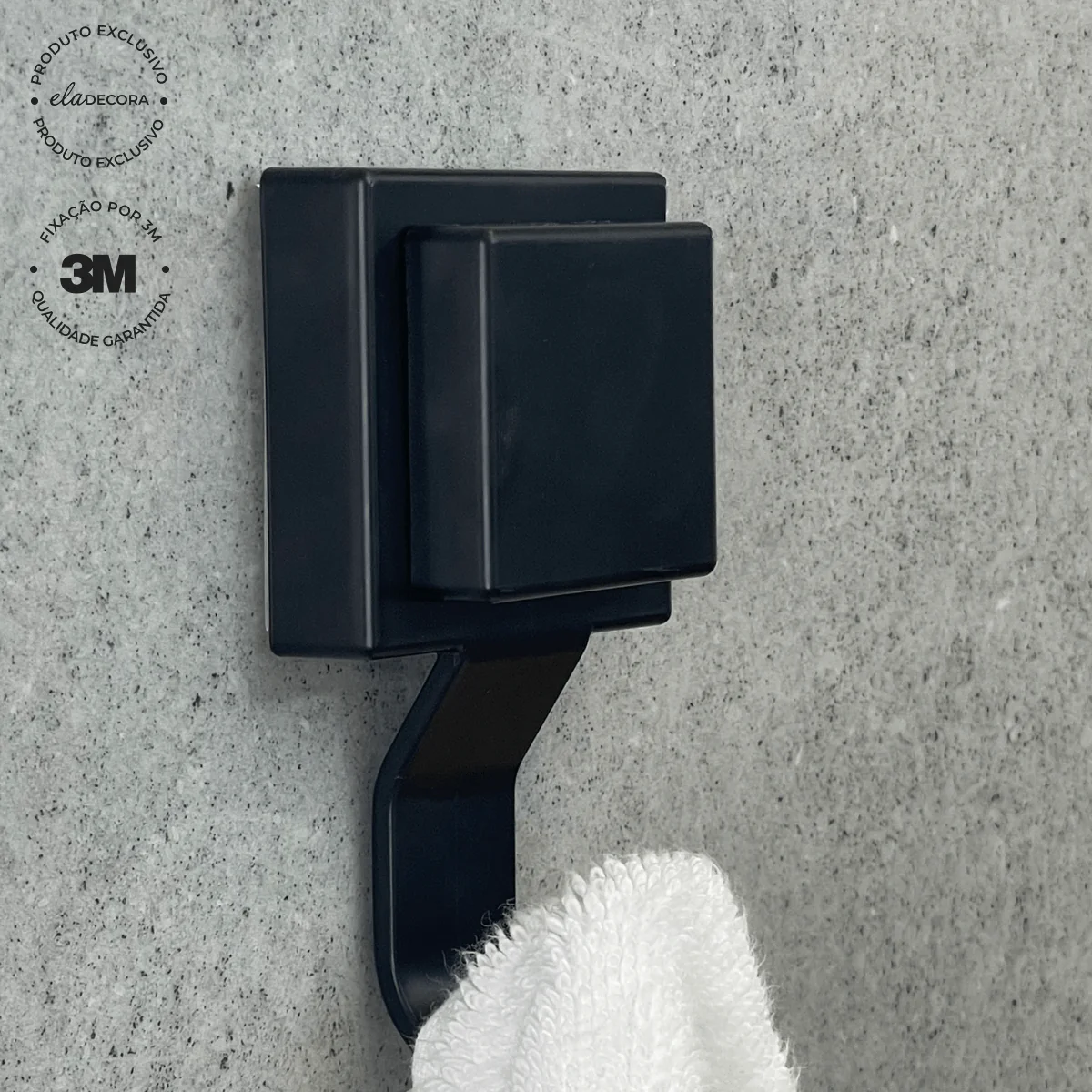 Gancho Multiuso com Fixação 3M Preto Fosco - Image 3
