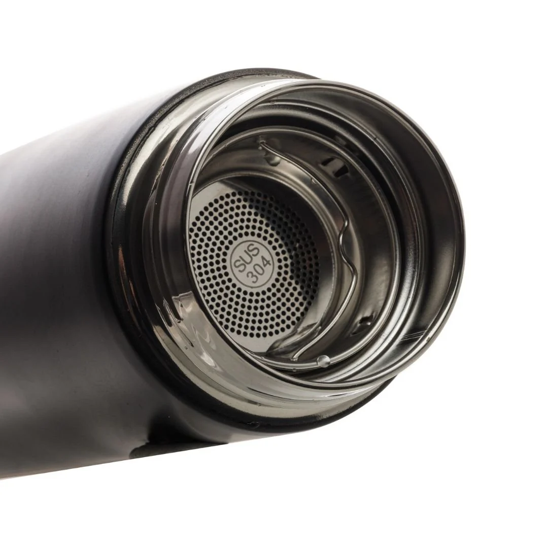 Garrafa Térmica de Aço Inox com Termometro em Led Preto 500ml - Image 3