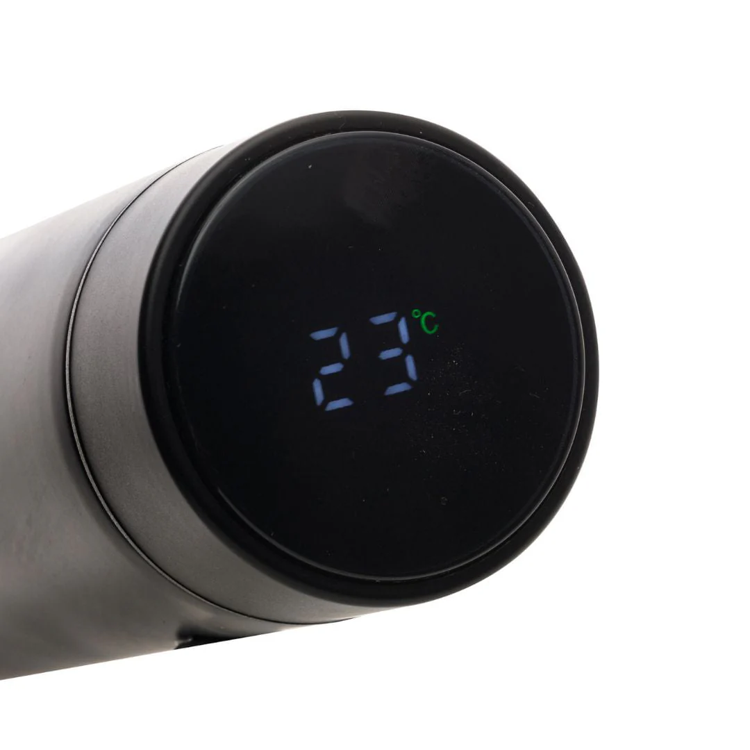 Garrafa Térmica de Aço Inox com Termometro em Led Preto 500ml - Image 4