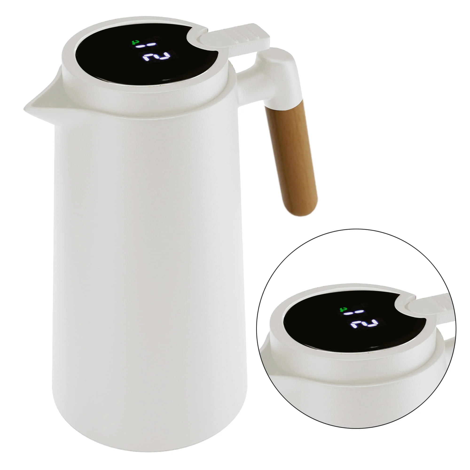 Garrafa Térmica de Plástico com Termometro Branca 1 Litro - Image 11