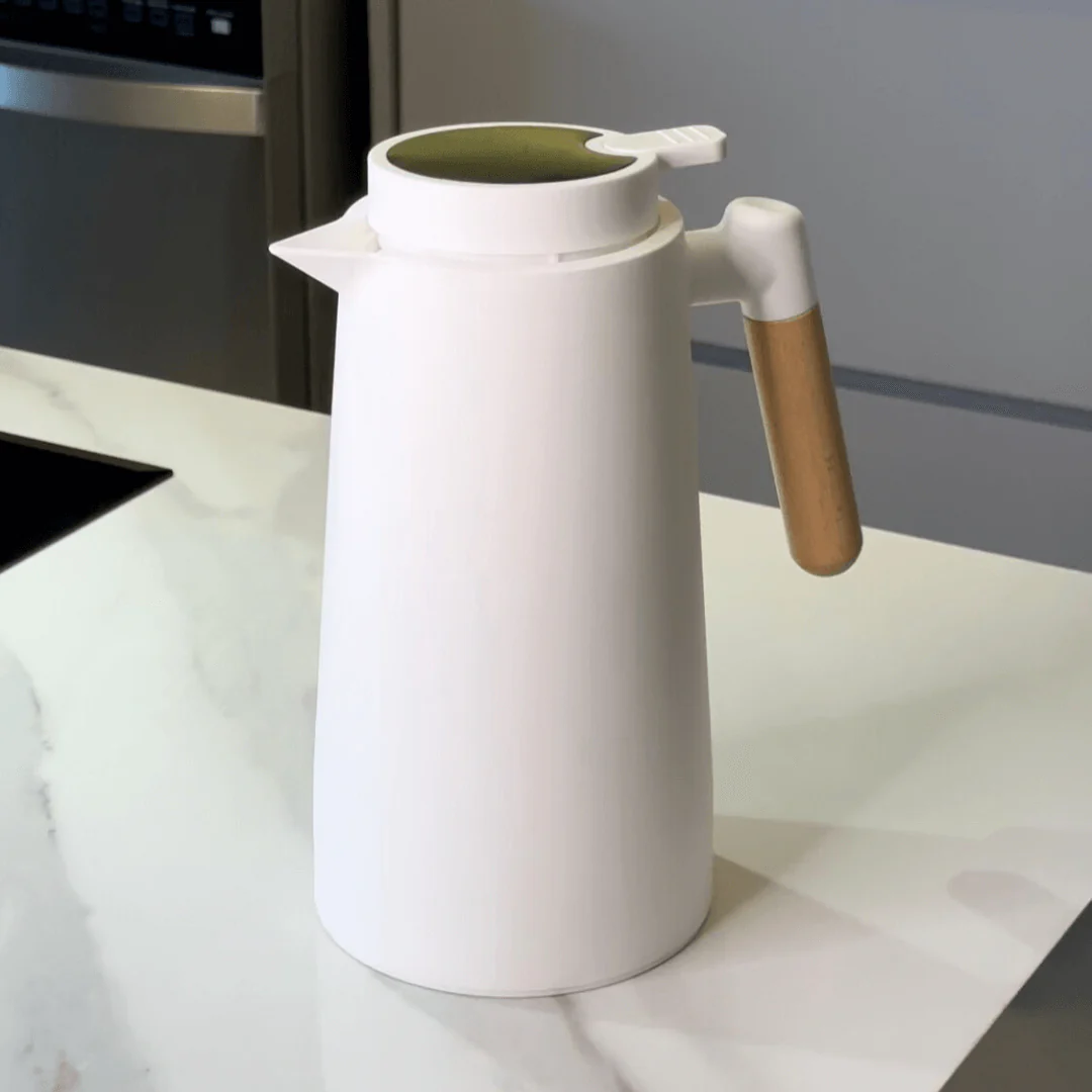 Garrafa Térmica de Plástico com Termometro Branca 1 Litro - Image 3