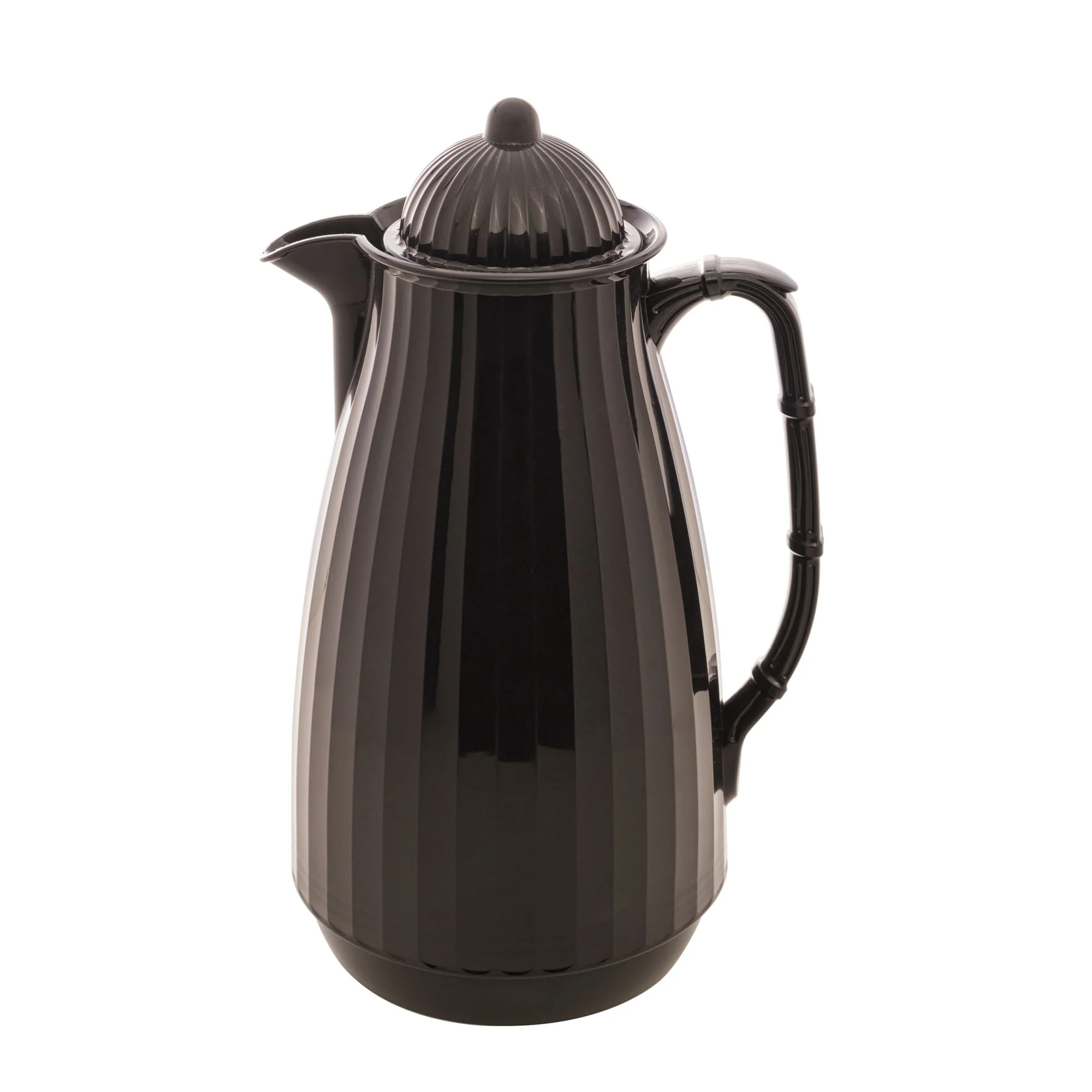 Garrafa Térmica de Plastico e Bambu Preto 1 Litro