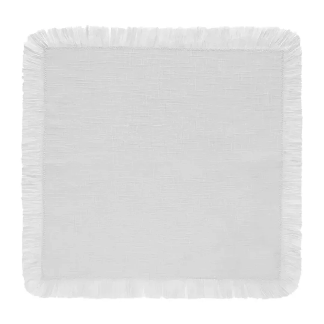 Guardanapo com Franja Coloratta Branco 45cm x 45cm - Image 3