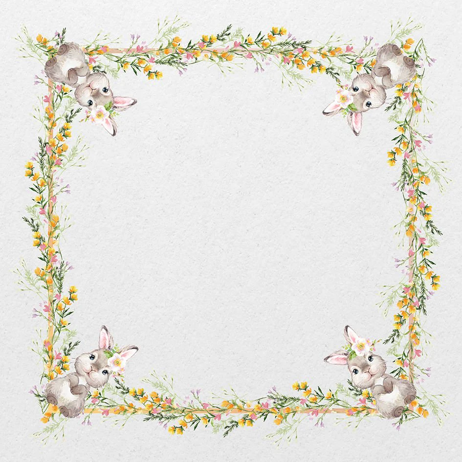 Guardanapo Estampado Floral Páscoa Coelho 45cm