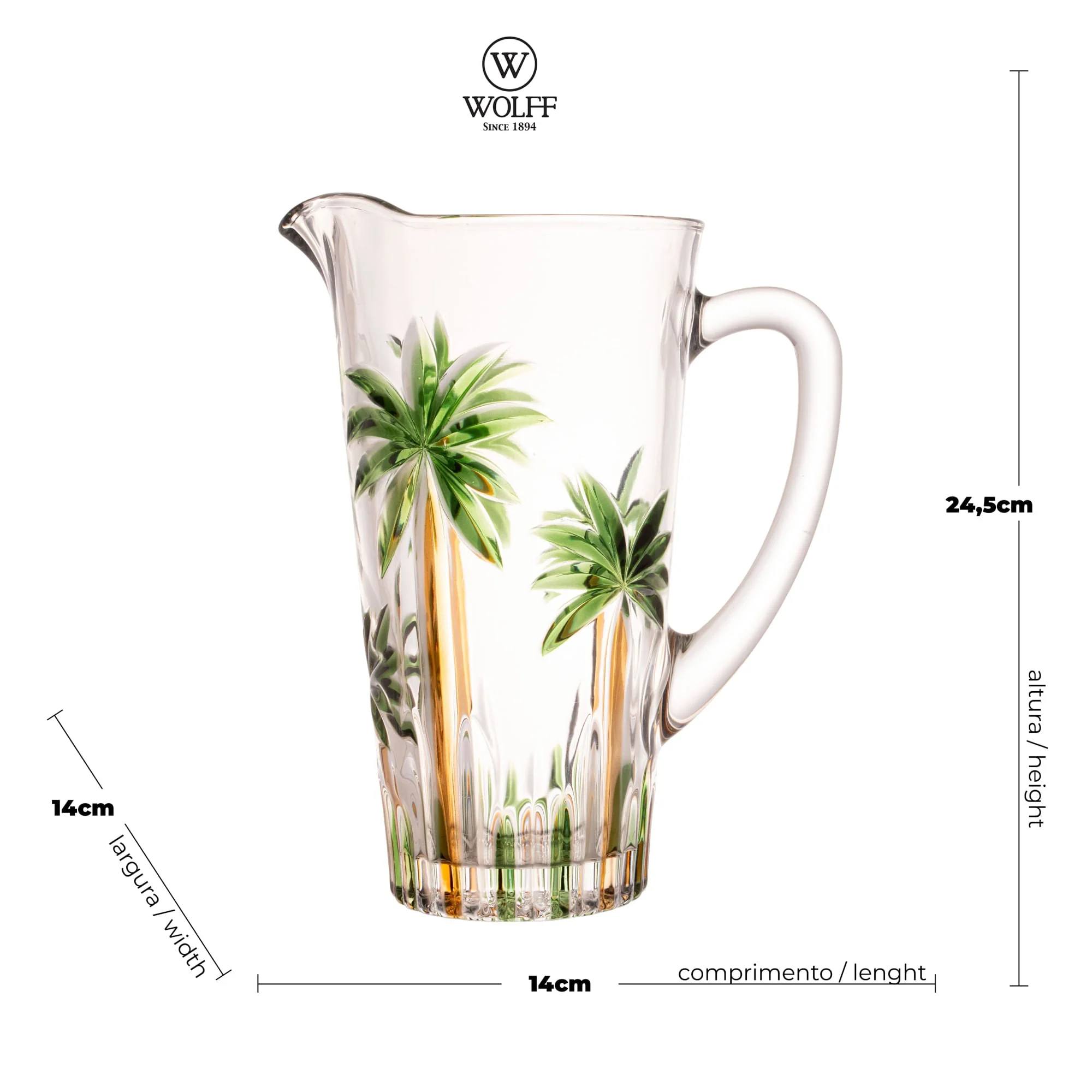 Jarra Cristal de Chumbo Palm Tree Handpaint 1,2 Litros - Image 5