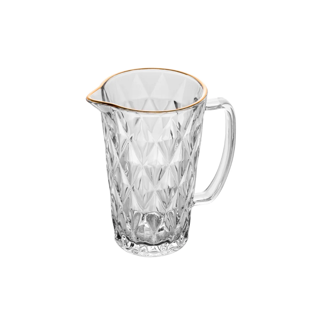 Jarra De Vidro Diamond Com Fio de Ouro - 1 Litro - Image 7