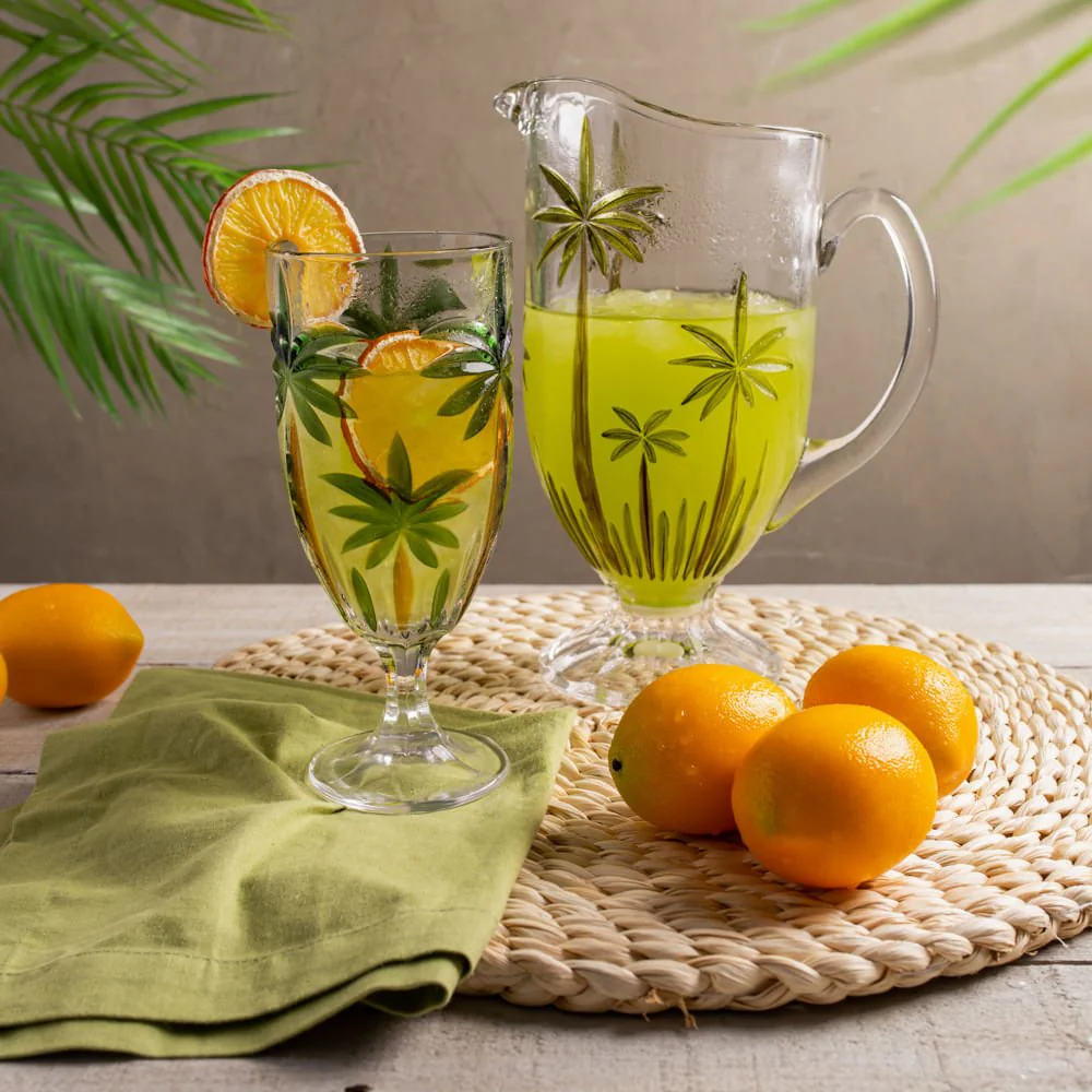 Jarra em Cristal de Chumbo Palm Tree Handpaint 1,5 Litros - Image 2