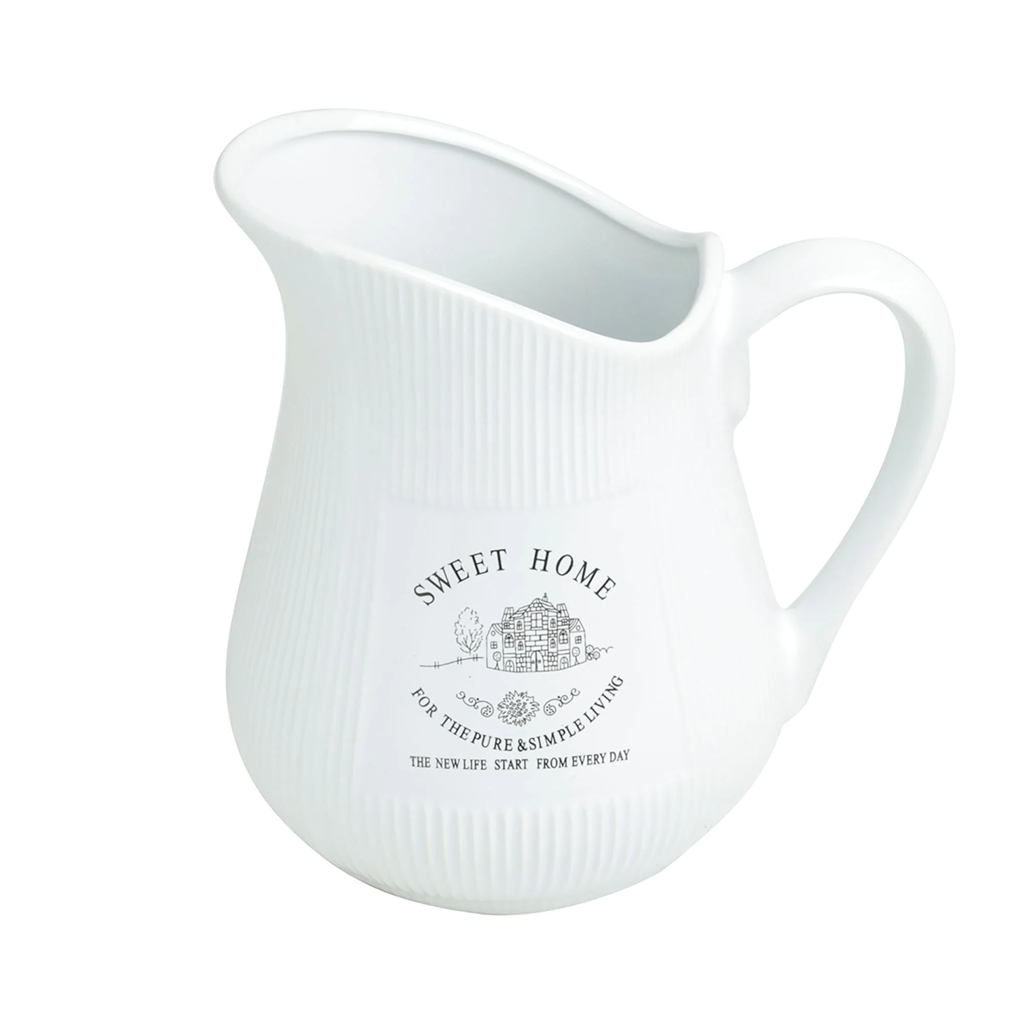 Jarra Sweet Home de Cerâmica Branca 500ml