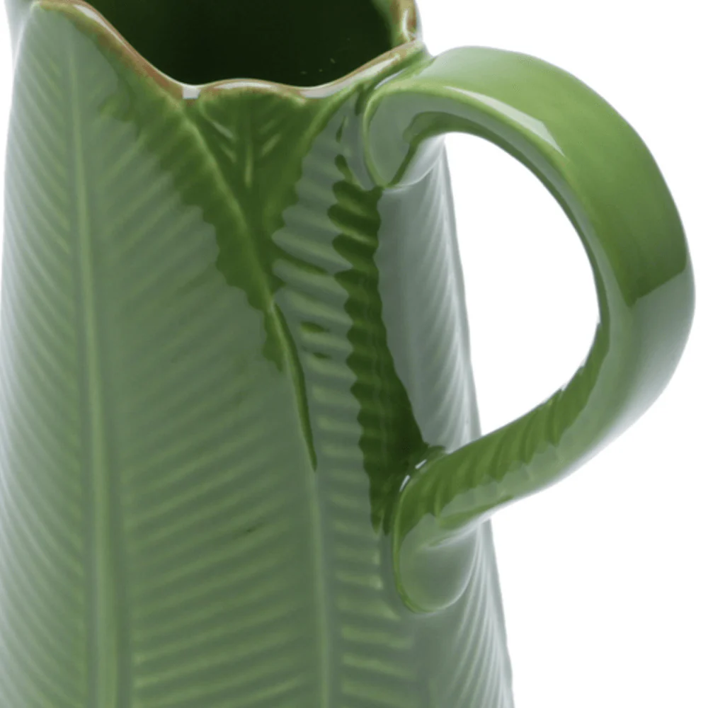 Jarro de Cerâmica Leaf Folha de Banana Verde 17,5cm - Image 2