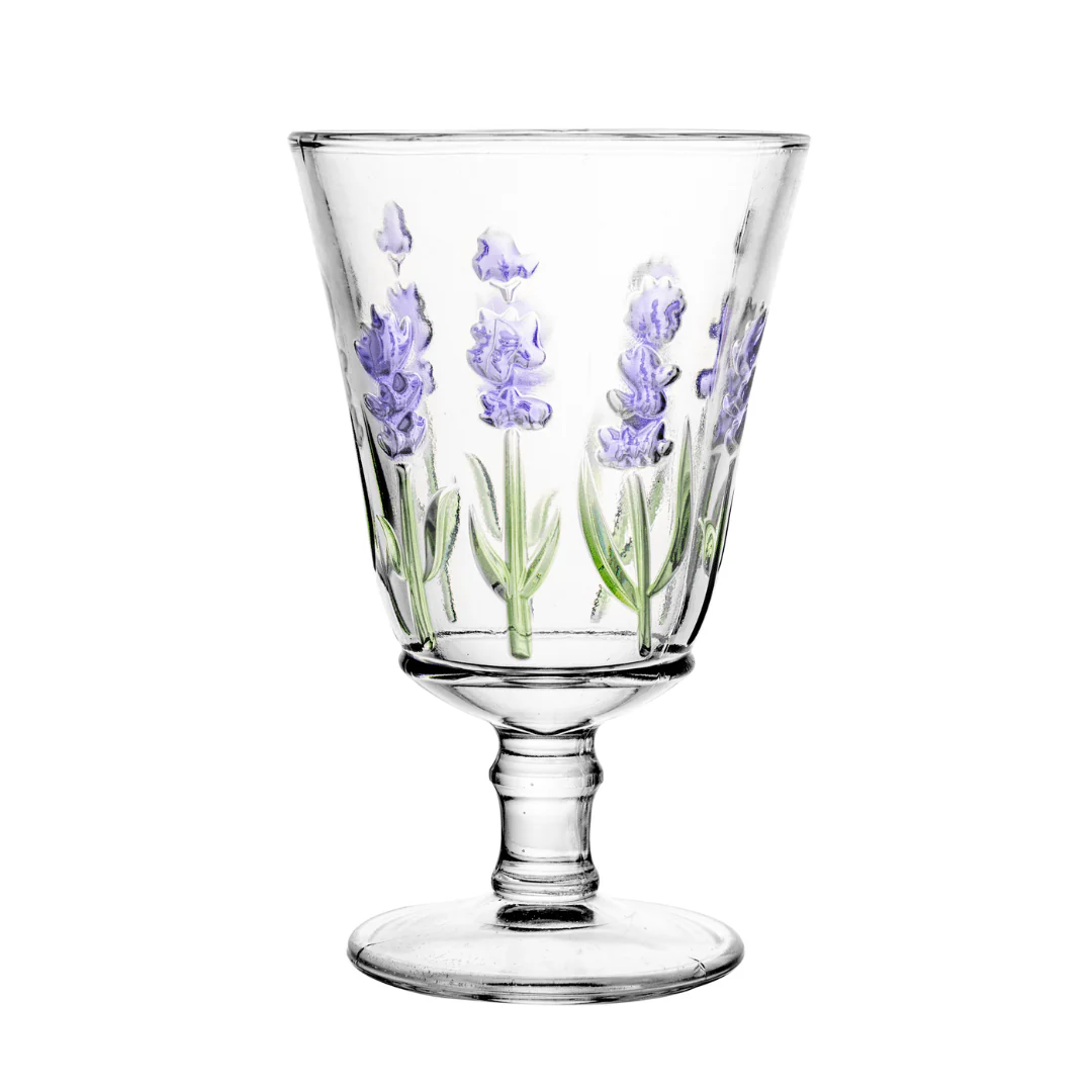 Jogo 1 Jarra com 6 Taças Cristal Lavanda Hand Painting - Image 10