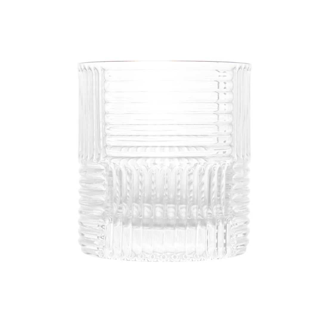 Jogo 2 Copos Baixos Whisky Chess de Vidro com Borda Dourada 320ml - Image 4