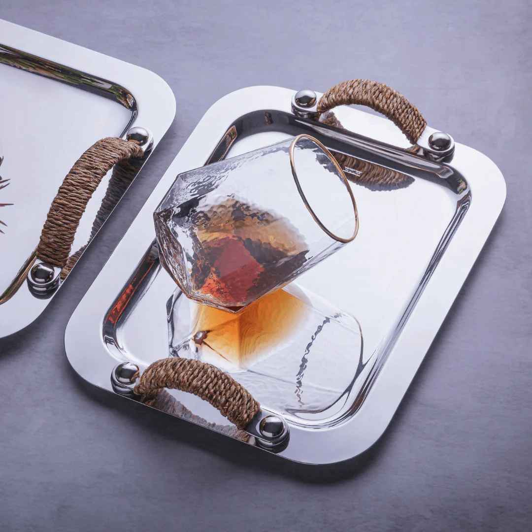 Jogo 2 Copos Baixos Whisky em Cristal com Borda Dourada 550ml - Image 5