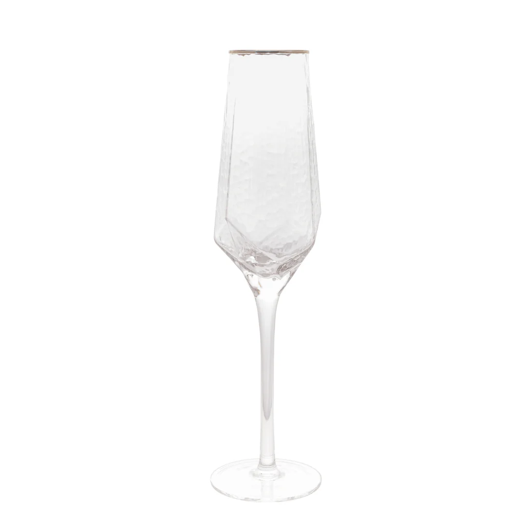Jogo 2 Taças para Champanhe em Cristal de Chumbo com Borda Dourada 300ml - Image 8