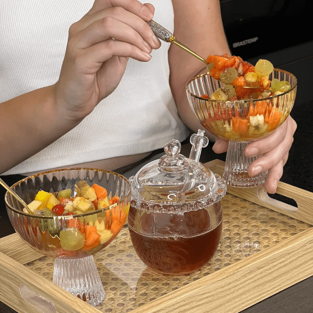 Jogo 2 Taças para Sobremesa Cristal com Fio de Ouro 200ml Lines - Image 5