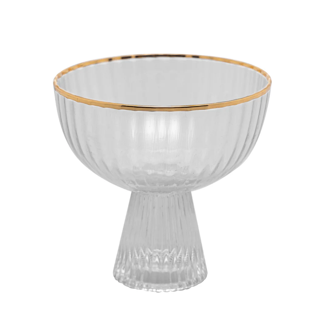 Jogo 2 Taças para Sobremesa Cristal com Fio de Ouro 200ml Lines - Image 9