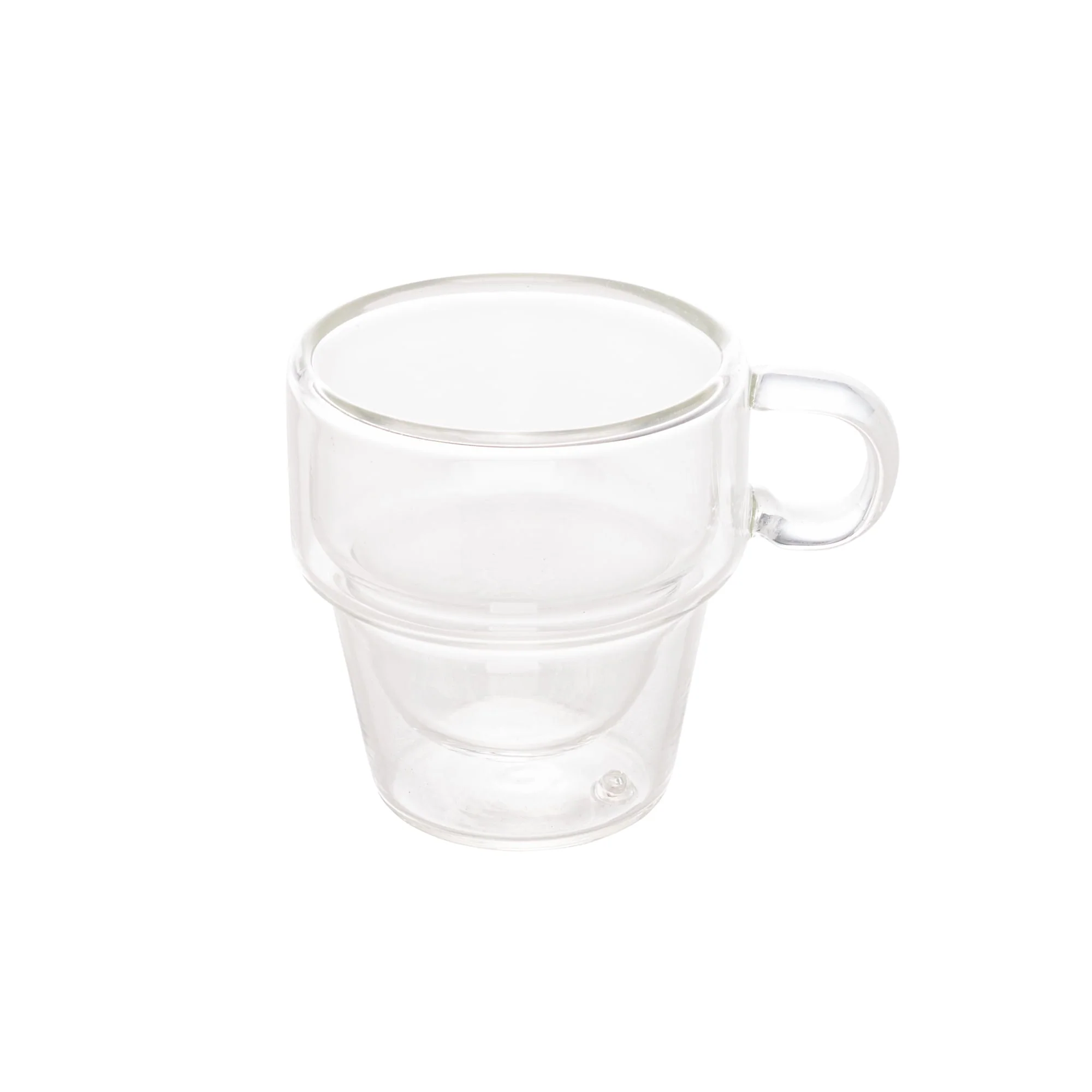 Jogo 2 Xícaras de Café Empilhável Parede Dupla Vidro Borossilicato 90ml
