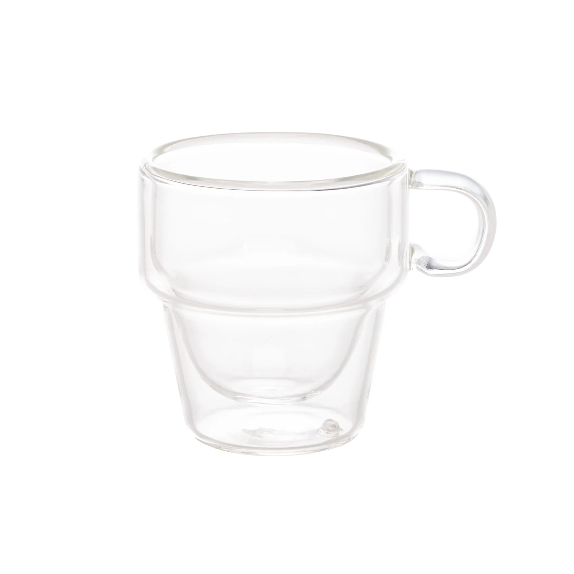 Jogo 2 Xícaras de Café Empilhável Parede Dupla Vidro Borossilicato 90ml - Image 4