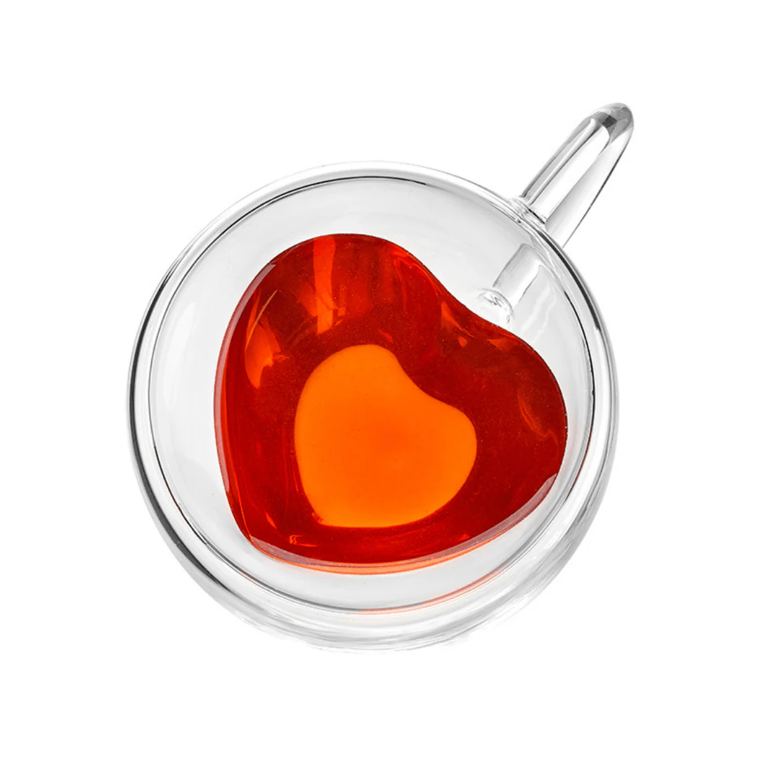 Jogo 2 Xícaras de Café Parede Dupla Coração 230ml - Image 6