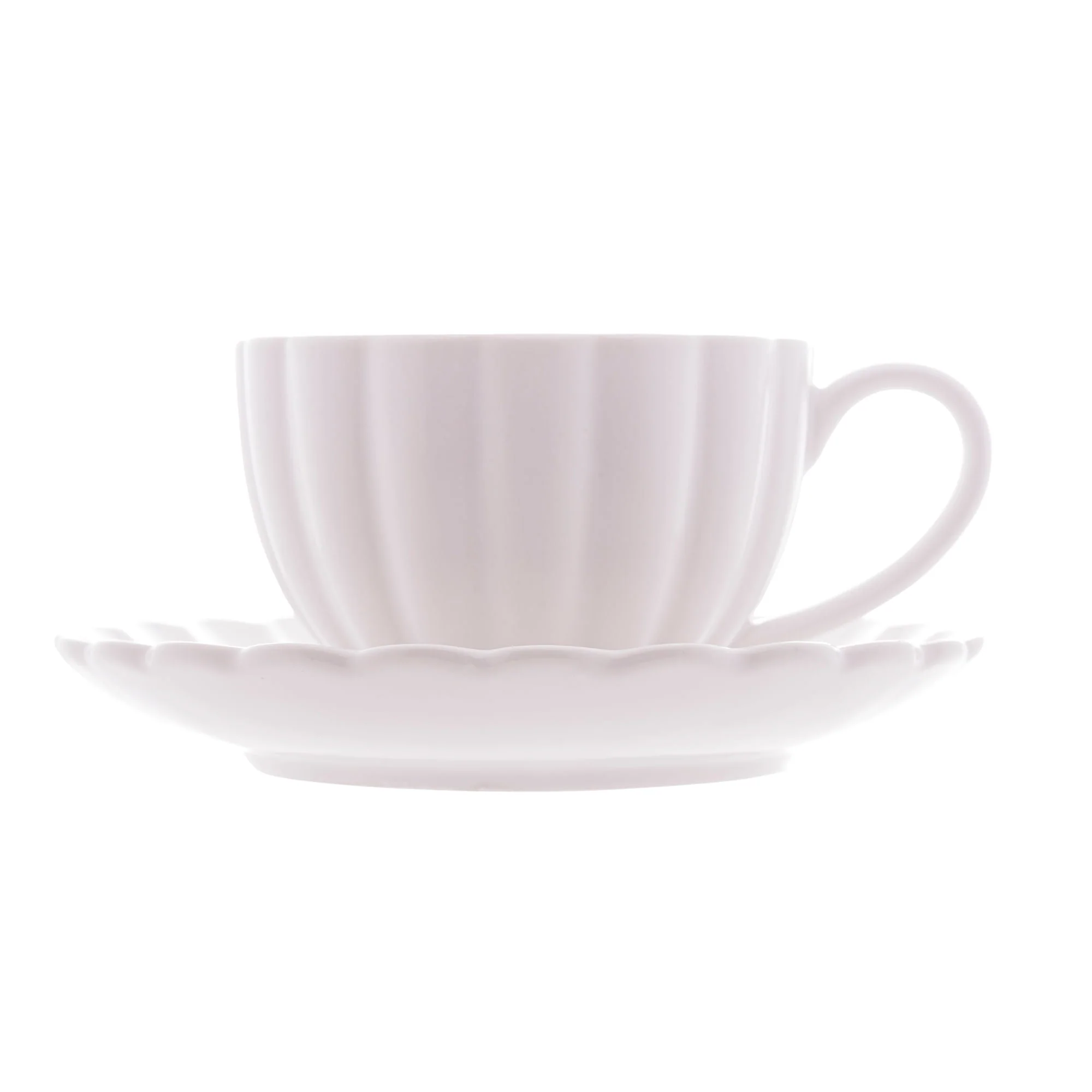 Jogo 2 Xicaras de Chá Porcelana com Pires Petala Branco 160ml - Image 2
