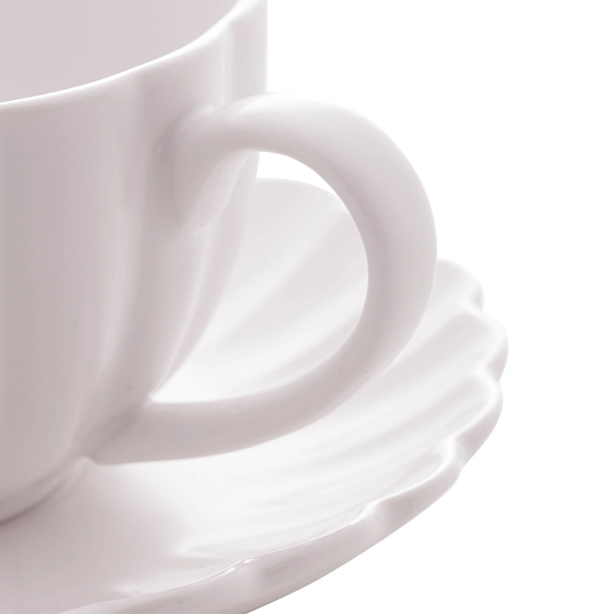 Jogo 2 Xicaras de Chá Porcelana com Pires Petala Branco 160ml - Image 5