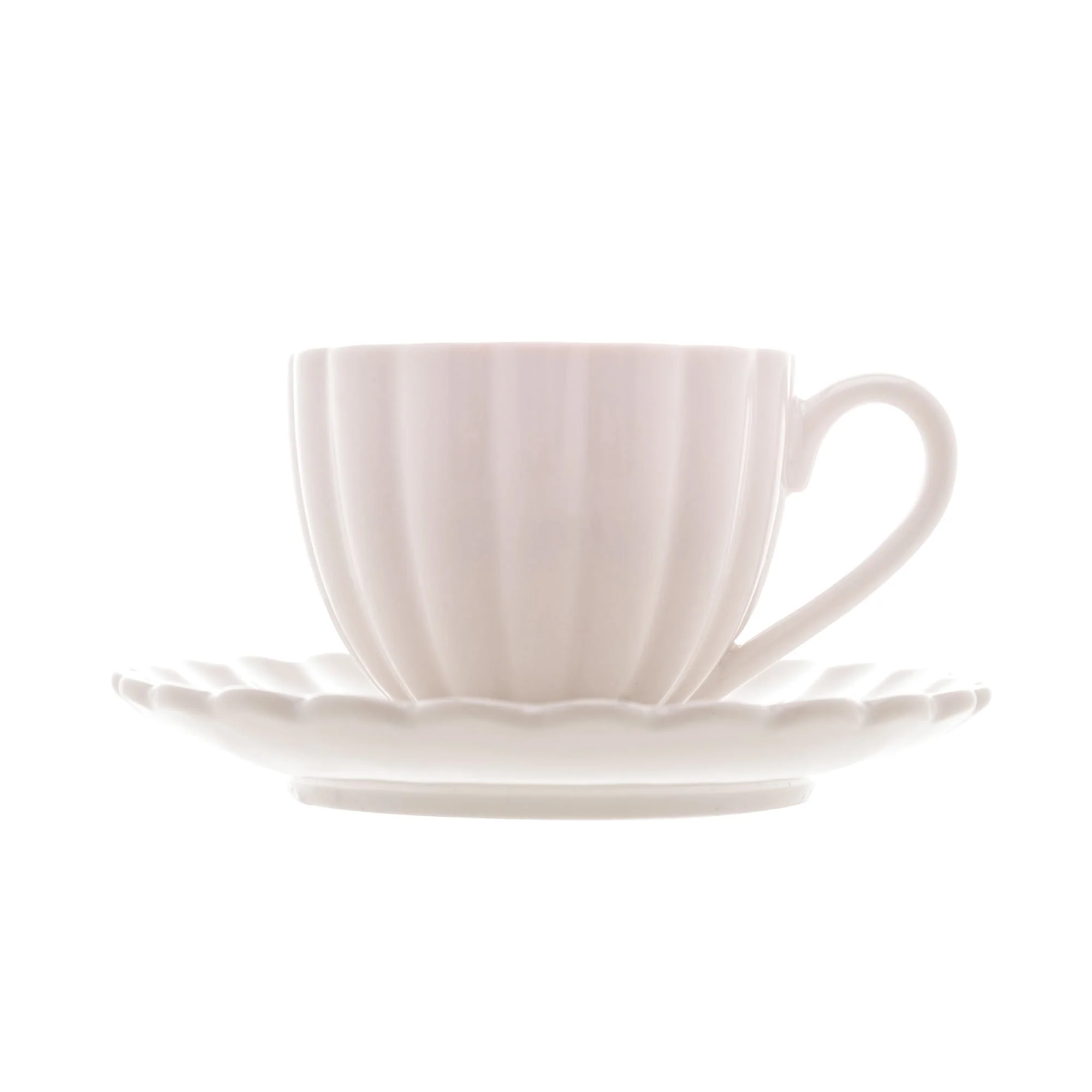 Jogo 2 Xicaras de Café Porcelana com Pires Petala Branco 90ml - Image 2