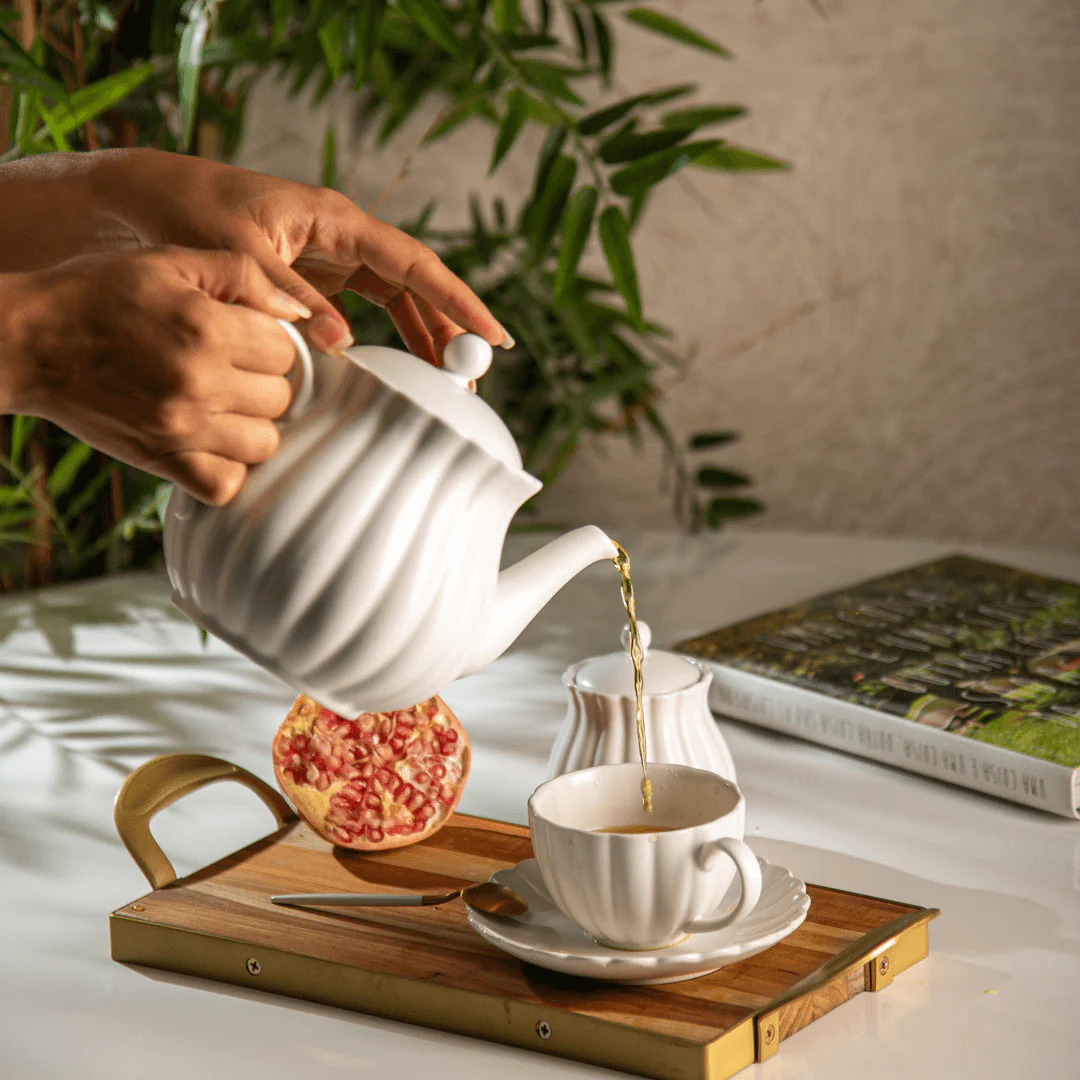 Jogo 2 Xicaras de Café Porcelana com Pires Petala Branco 90ml - Image 7