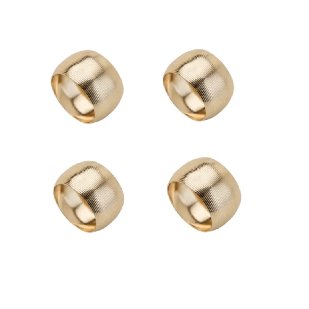 Jogo 4 Anéis para Guardanapo de Aço Circle Dourado 4,5cm - Image 6