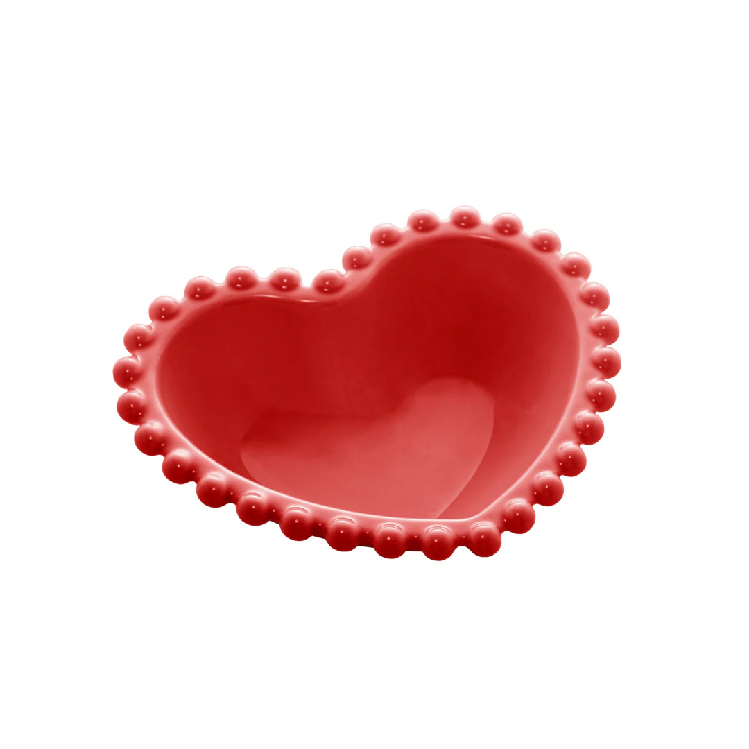 Jogo 4 Bowls em Porcelana Coração Beads Vermelho 13cm - Image 5