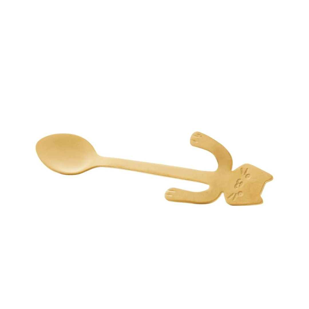 Jogo 4 Colheres para Chá em Aço Inox Cat Dourado - Image 3