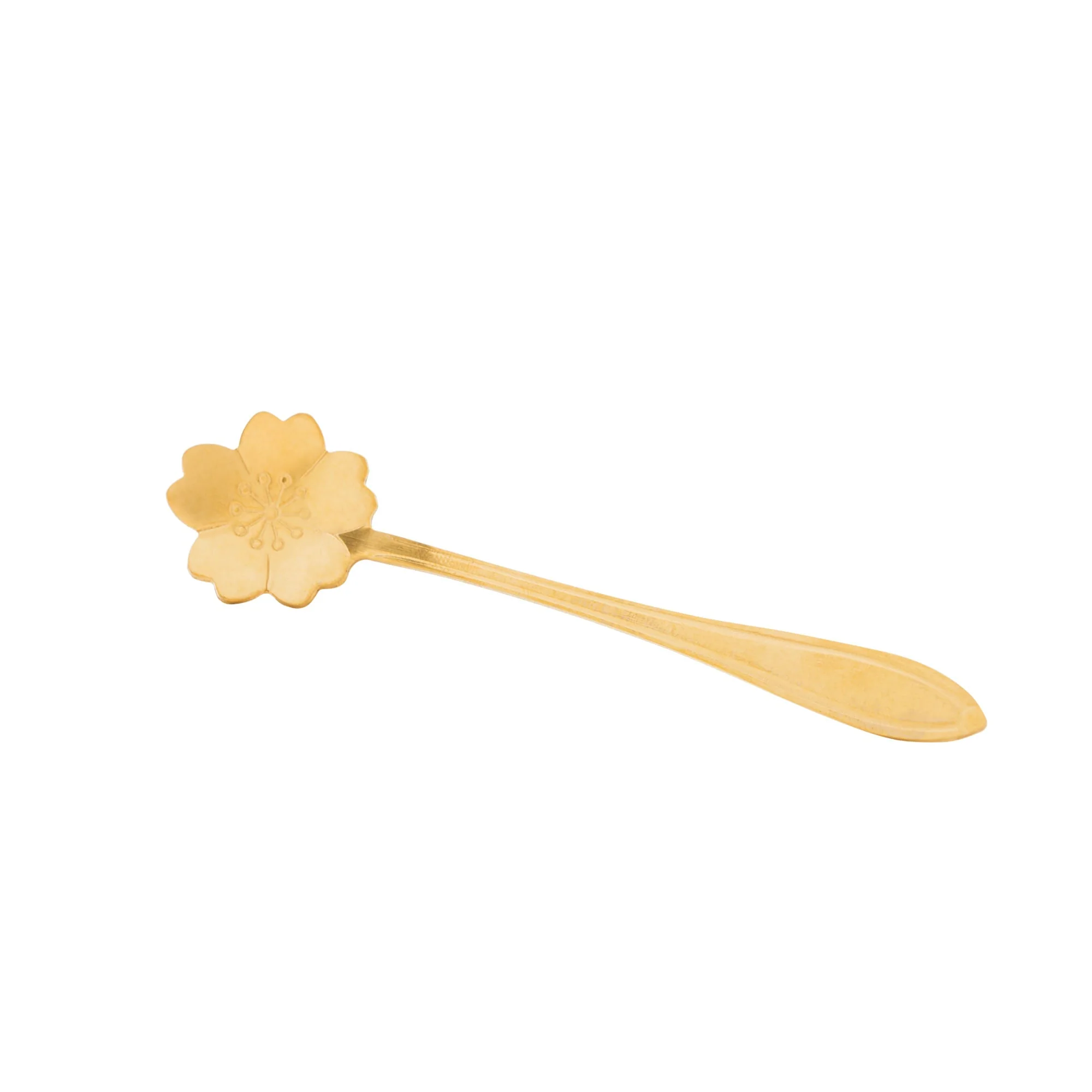 Jogo 4 Colheres para Chá Flores Aço Inox Dourado - Image 5
