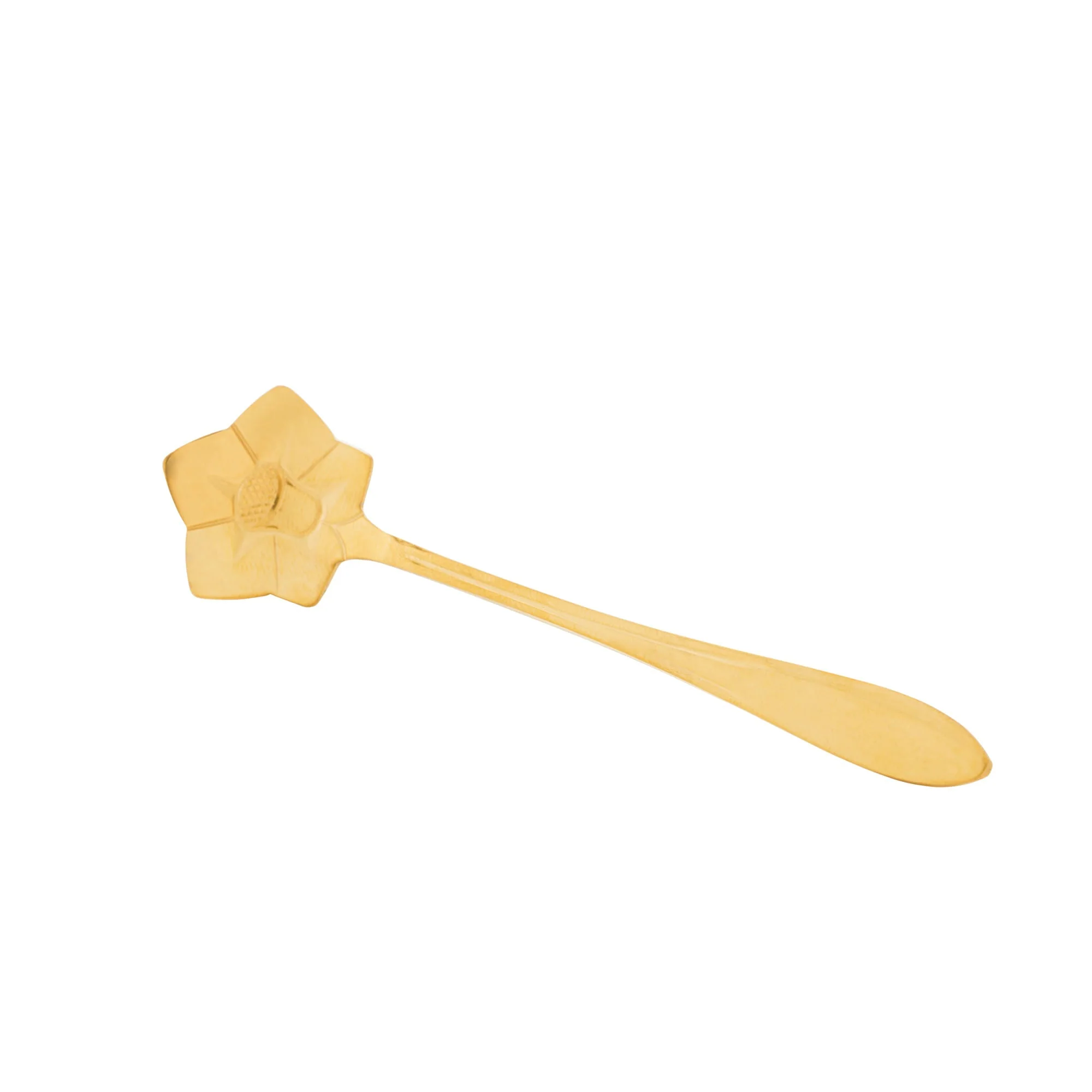 Jogo 4 Colheres para Chá Flores Aço Inox Dourado - Image 6