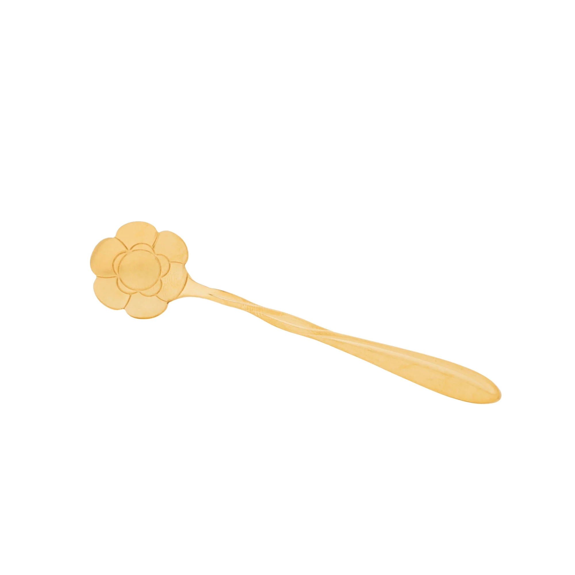 Jogo 4 Colheres para Chá Flores Aço Inox Dourado - Image 7